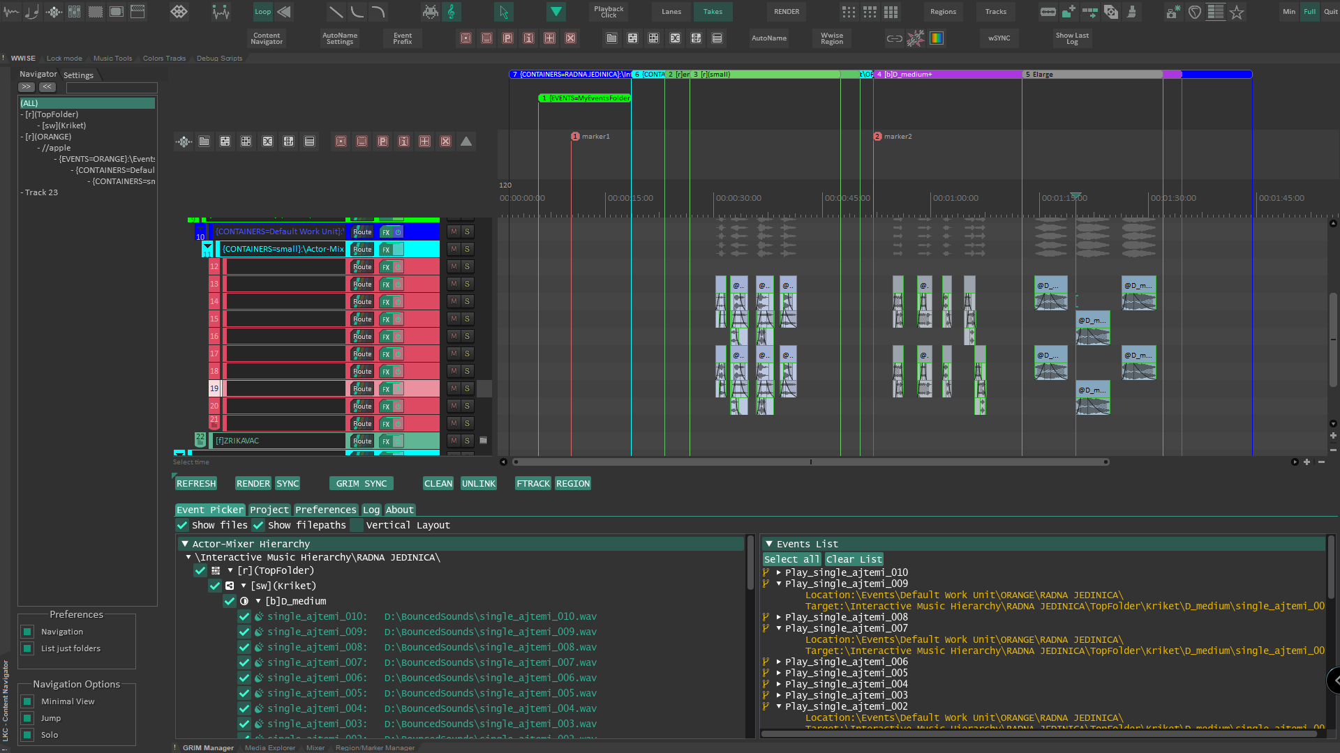 Grim Sync structure integrated between REAPER and Wwise