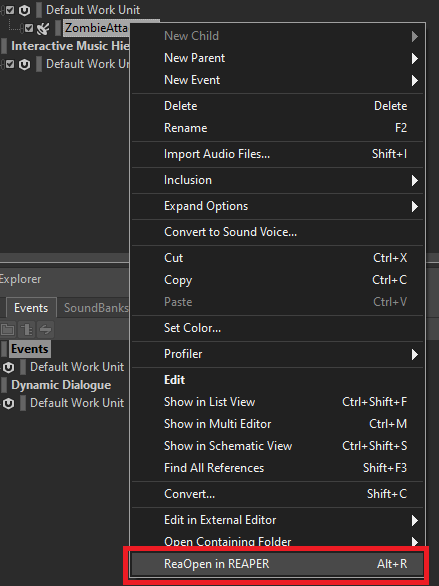 ReaOpen context menu integration inside Wwise